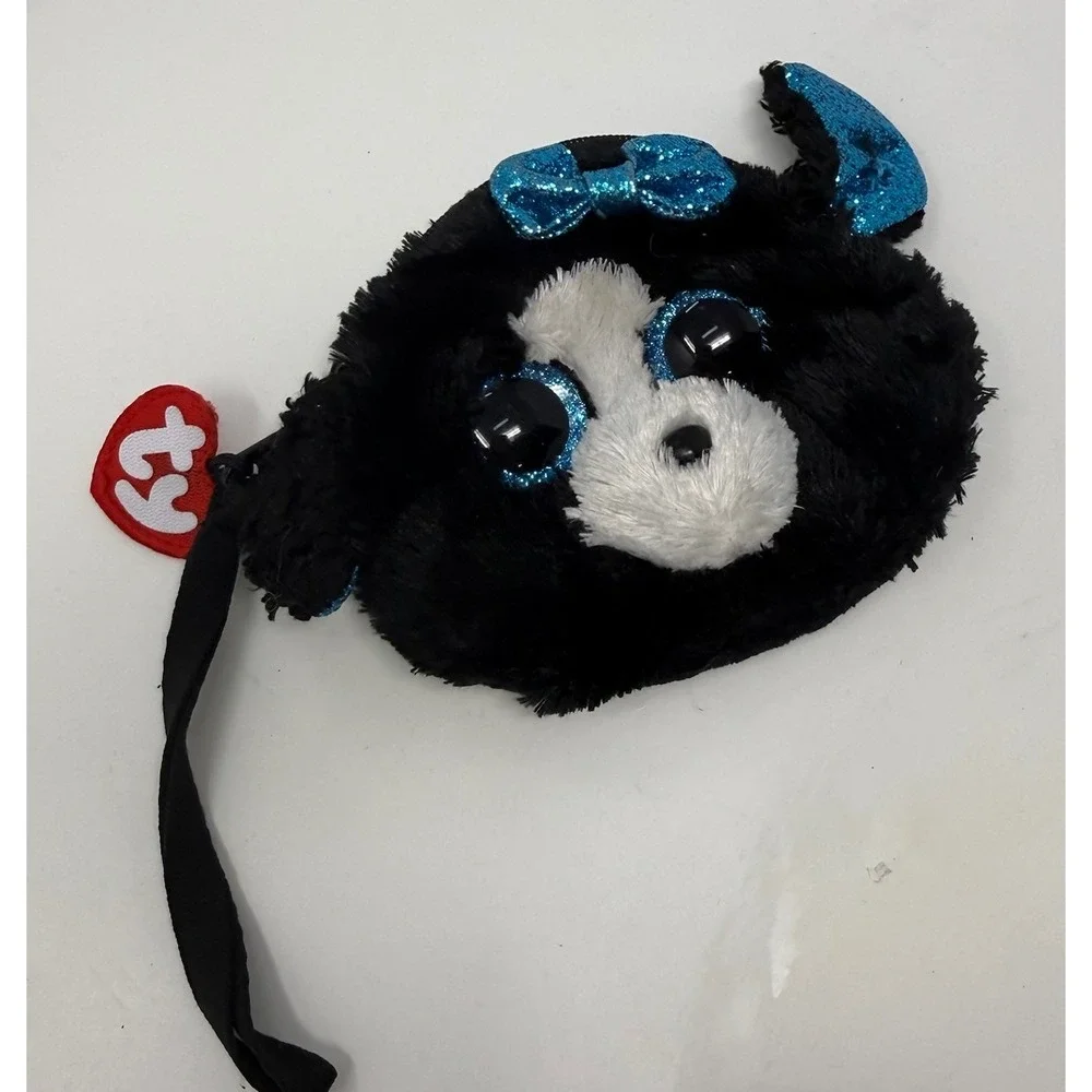 TRACEY THE DOG Ty Gear Beanie Baby Gear Wristlet Coin Purse 2013 Blue Bow